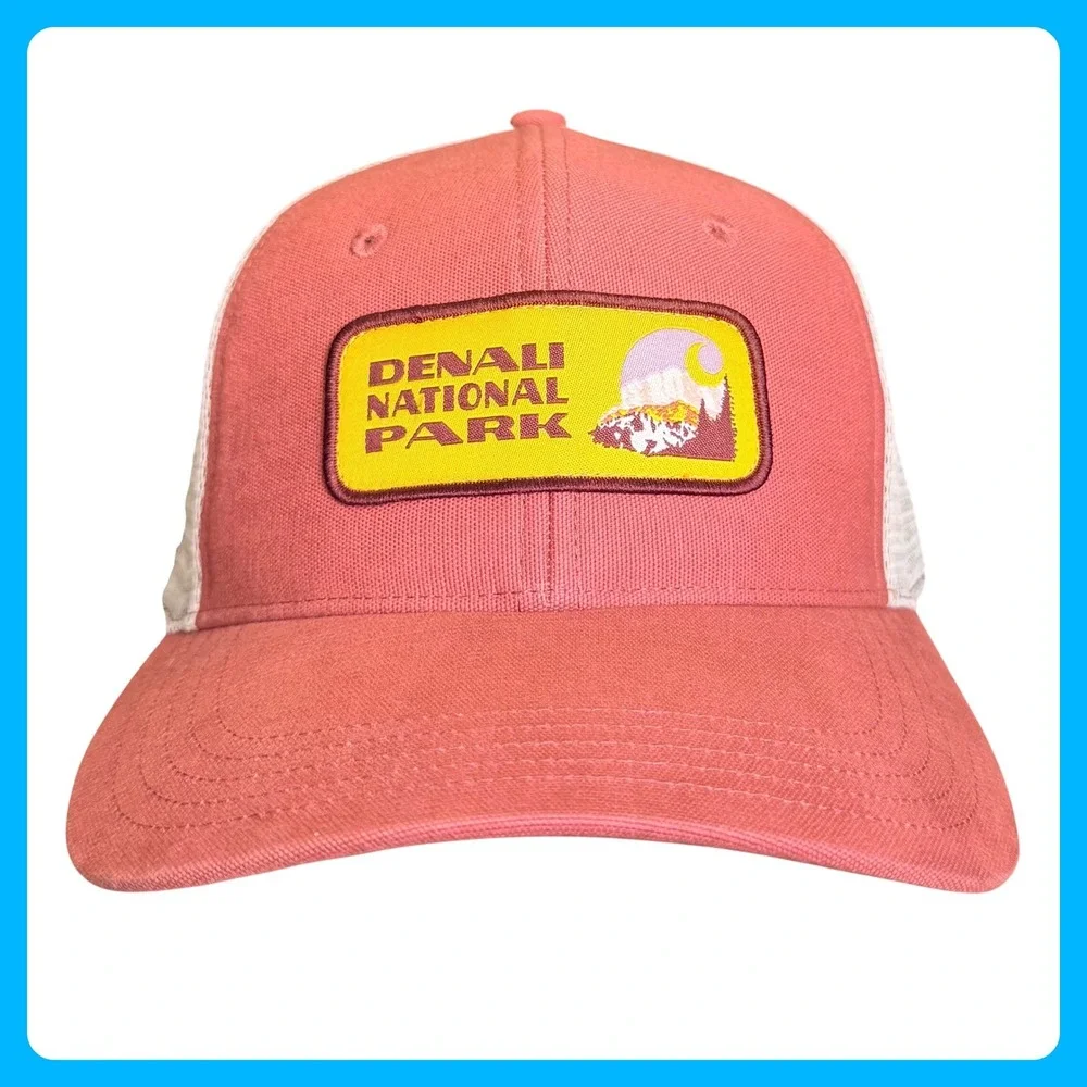Carhartt Denali National Park Trucker Hat Mens OSFA Salmon Pink Mesh Snapback